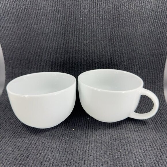 Le Gourmet Chef White Ceramic Large Oversized Coffee Mug Cup Set 2 Mugs Cups - Picture 13 of 13